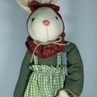 Coelha De Pelúcia Vestido Verde E Marsala Com 58cm | Decoraçã